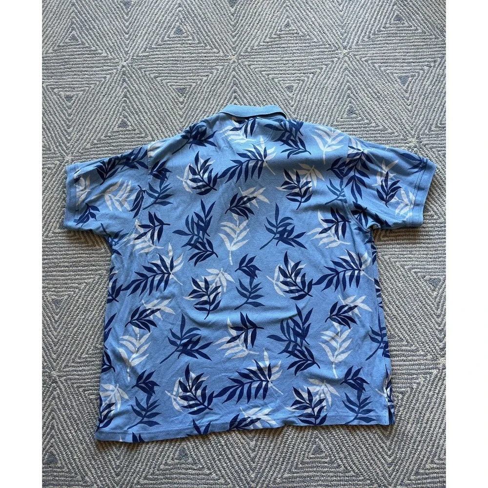 Catalina‎ Island Wear Short Sleeve Polo Shirt - Cotton/Rayon Blue/White/Blue 2XL
